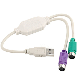 USB至PS2 PS/2鼠标和键盘转换器电缆USB 2.0公至PS2线Y分离器适配器，用于计算机桌面 - Product Image 2