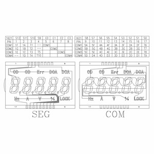 Pantalla lcd de 7 segmentos de audio de 5 dígitos de la pantalla lcd con conductivo elastómero para conector de lcd reproductor de medios de comunicación de 7 tipo de segmento - Product Image 6