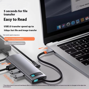 <span class=keywords><strong>Hub</strong></span> Usb multiple 8 en 1 de haute qualité de type c à PD + 4KHDMI + USB3.0 * 3 + rj45 + SD + TF et <span class=keywords><strong>Hub</strong></span> multiport Usb c Hubs Usb pour ordinateur portable - Product Image 5