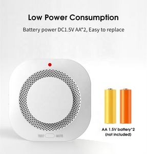 Giá rẻ nhất kích thước nhỏ gọn độc lập cảm biến khói quang điện AA * 2 Pin hoạt động báo động phát hiện khói - Product Image 4