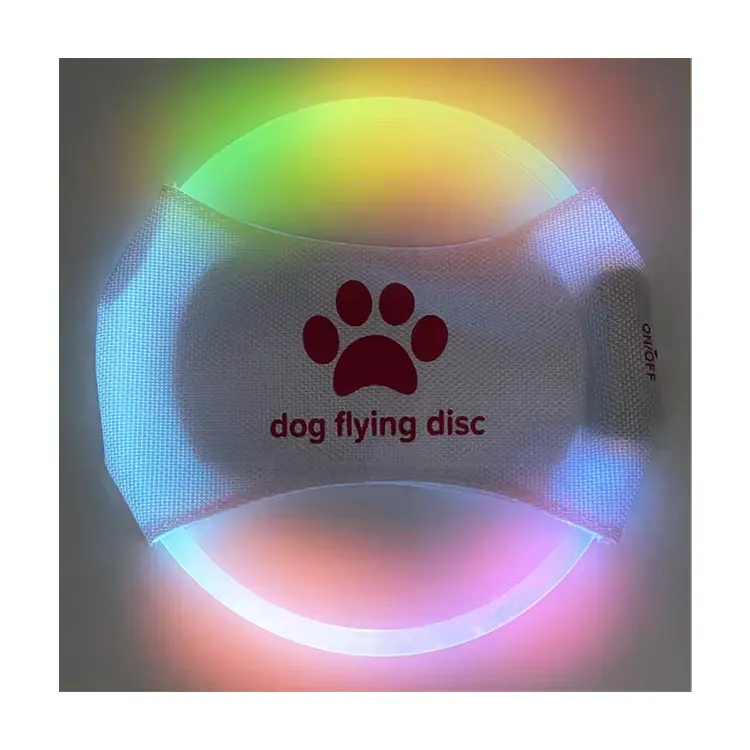 Pet Dog Flying Disc Interactive Dog Toys Flying Disc Ball Light Up Glow In Dark Frisbeed Flying Disc Fetch Toy