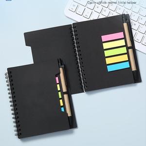 Bloc de notas Kraft con logotipo personalizado al por mayor con bolígrafo, notas adhesivas, cuaderno de papel Kraft ecológico, minicuaderno con bolígrafo