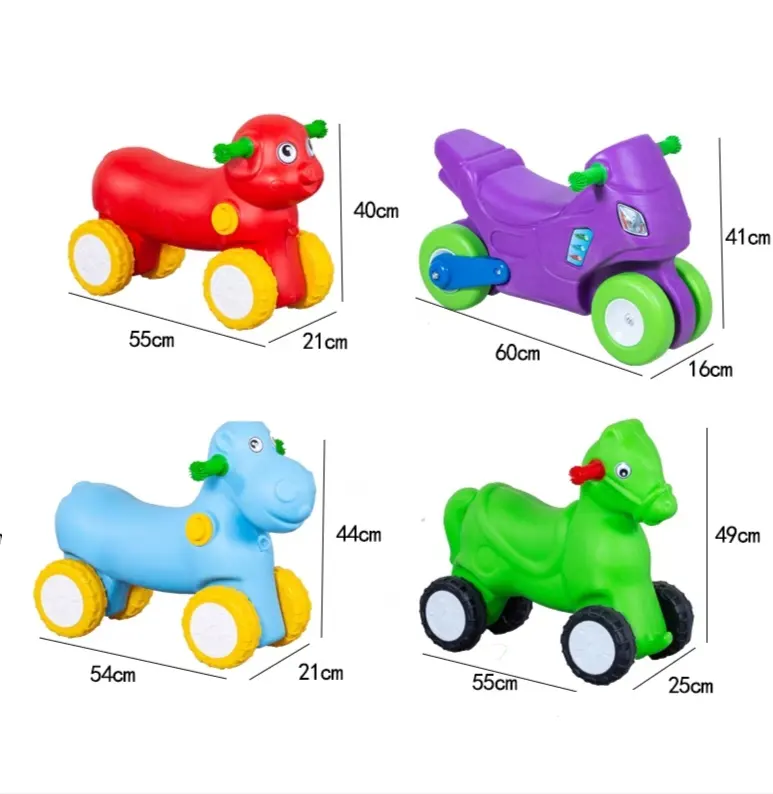 Maternelle nouveau modèle de voiture jouets pour enfants à jouer coloré animal forme moto cheval girafe avion lapin cher