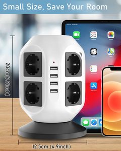 Çift anahtar masaüstü soket kulesi ile 4 USB çok soket kule 5 m uzatma kablosu güç şeridi ile 12 yollu güç şeridi - Product Image 3