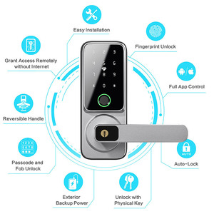 Ttlock กุญแจล็อคอัจฉริยะพร้อมที่จับวัสดุโลหะผสมสังกะสีปลดล็อคทางกุญแจบัตร IC สแกนลายนิ้วมือสำหรับบ้านและโรงแรมสำนักงานโรงเรียน - Product Image 5