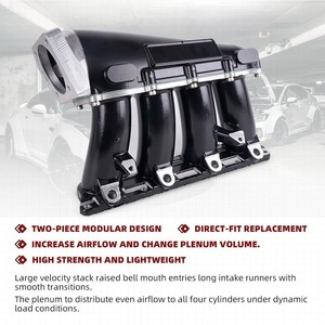 K24ブラックウルトラシリーズストリートエンジンインテイクマニホールドホンダK20A/A2/A3用