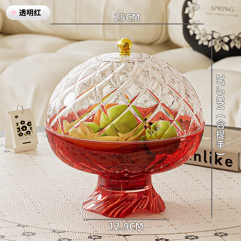 Diamond-patterned transparent red cap