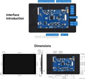 Aismart link für Waves hare 1280*800 7 Zoll DSI Capac itive Touch Display 2, kompatibel mit Raspberry Pi 5/4B/3B/CM3/3/4 - Product Image 4