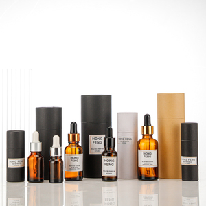 Özel yuvarlak boş 5ml 10ml 15ml 20ml 30ml 50ml 100ml Amber damlalık şişe etiketleri ve kutuları ile yağ - Product Image 1