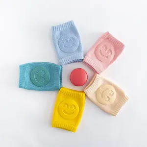 Calcetines informales de verano para bebés con diseño de cara sonriente Protectores de codo y rodilla para niños para aprender a caminar y gatear - Product Image 3