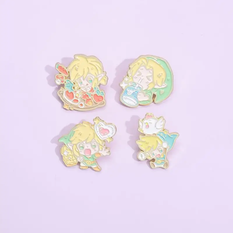 Broche de modelado de personalidad de chica bonita que rodea la animación de dibujos animados japoneses accesorios creativos de insignia de Anime