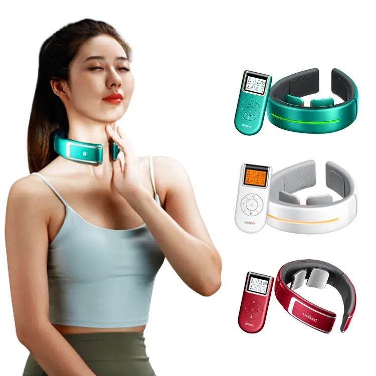 Shiatsu-masajeador de cuello Cervical portátil inteligente, dispositivo eléctrico de vibración Tens Ems de pulso infrarrojo, calor cálido