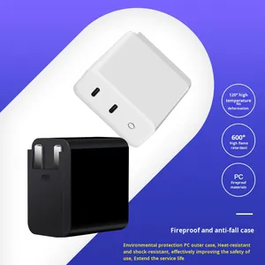 Custom PD65W2C Travel Charger GaN Replaceable Head Multi-Protocol PPS <strong>Dual</strong> C Independent Smart <strong>Distribution</strong> PD45W+20W for Phone - Product Image 3
