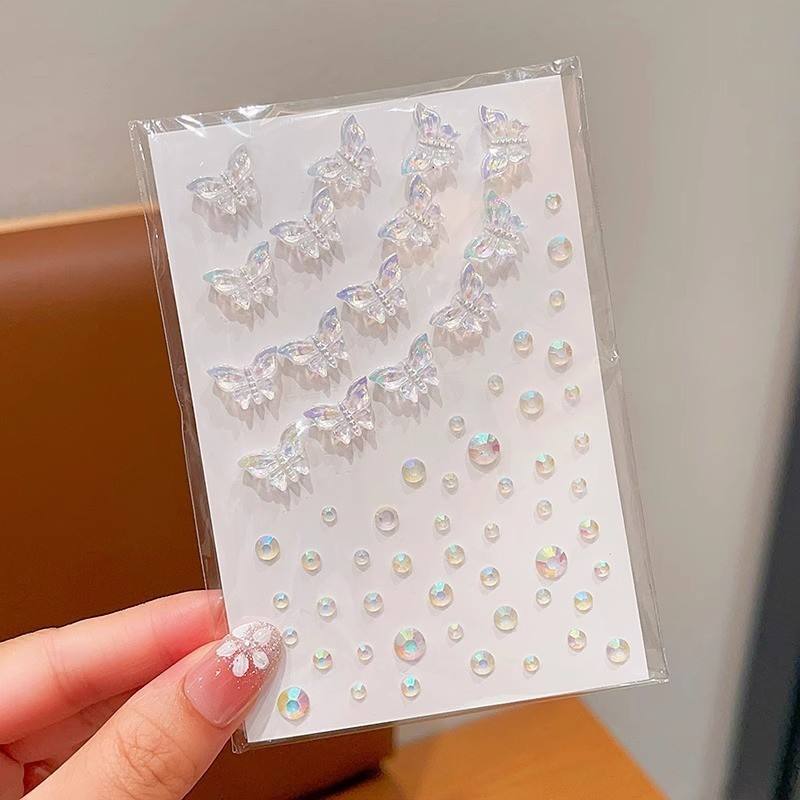 Dos autocollant papillon en cristal