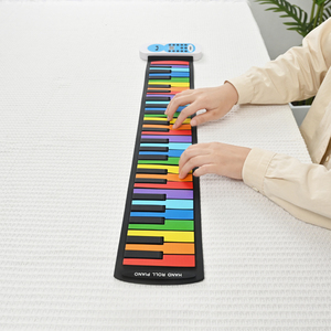 Teclado de Piano enrollado colorido de 49 teclas, Piano electrónico portátil de silicona suave con altavoz, pantalla LCD, función de grabación MIDI - Product Image 1