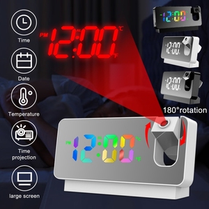 Großhandel Smart Wecker S282 Bunte Schrift Mute Elektronische Digitaluhr Spiegel Projektion Wecker - Product Image 3
