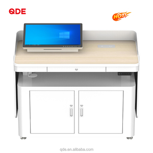 QDE умный Подиум емкостный светодиодный дисплей Цифровая КАФЕДРА с двойным сенсорным экраном для интерактивного обучения речи - Product Image 1