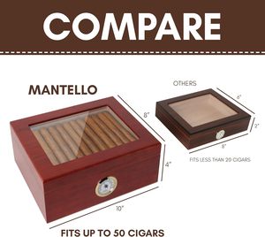 Premium Cigar <strong>Humidor</strong> for 25-50 Cigars -Elegant <strong>Humidor</strong> <strong>Humidor</strong> with Hygrometer and Humidifier - Product Image 2