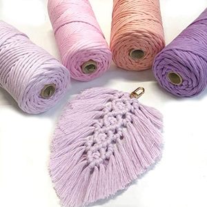 Single Strand Macrame <strong>Cord</strong> Cotton <strong>Cord</strong> Macrame <strong>5</strong> <strong>mm</strong> Twisted Macrame <strong>Cord</strong> Cotton Ropes - Product Image 4