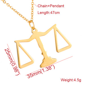 Avrupa ve amerikan tarzı basit personalityinsLibra kolye kadın yargıç adalet denge paslanmaz kolye - Product Image 4
