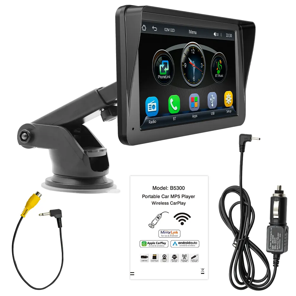 7 Inch Touch Screen Car Portable Mp5 Wireless Car Radio Android Auto Tablet Car Video Multimedia System Stereo Portable Carplay