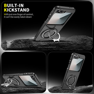 カーマウント360 ° 回転リング磁気キックスタンド携帯電話TPU + PCケースSamsung Galaxy Zフリップ6ケースシェル - Product Image 3