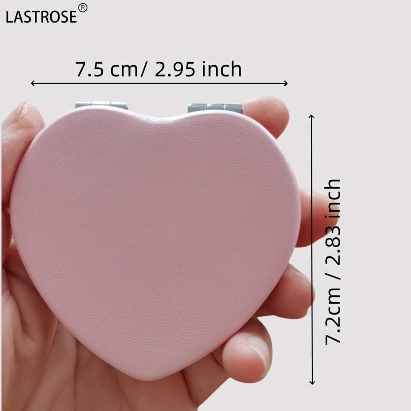 Specchio a forma di cuore rosa, dimensioni 75x72 mm