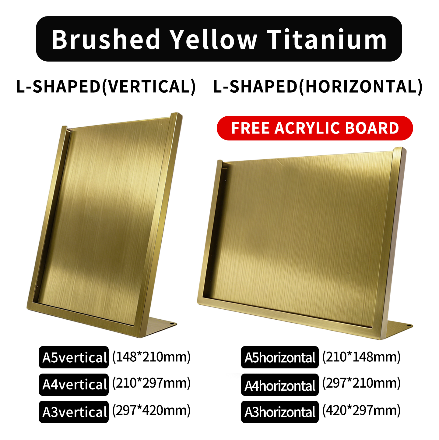 (L-SHAPED CLASSIC)Electroplated yellow titanium