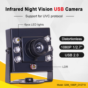 3206 1080P OV2710 8mm 45 grados IR850 Sensor CMOS sin distorsión Plug Play Full HD visión nocturna infrarroja Mini módulo de cámara USB - Product Image 2