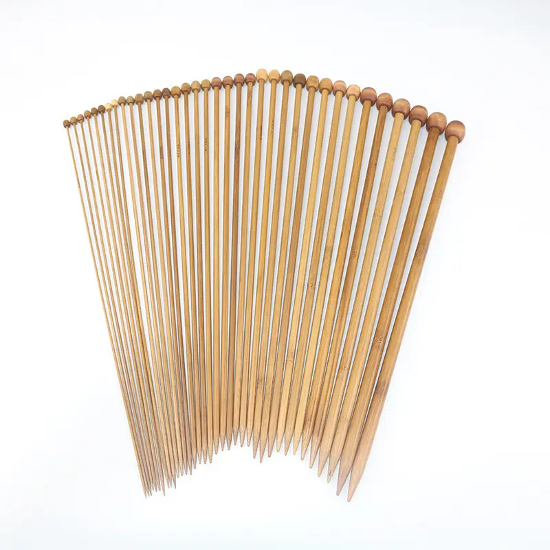 Juego de agujas de punto de bambú para tejer, kit de agujas de punto único de 9 pulgadas, hecho a mano para principiantes, 18 tamaños
