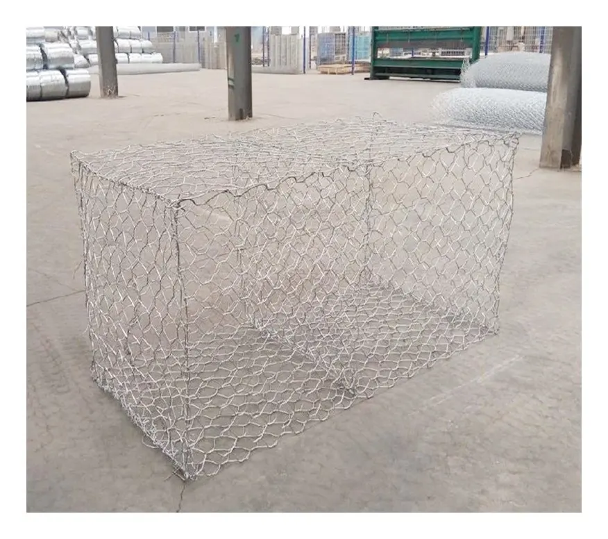 Easy Installation 2x1x1m 2.7mm Galvanized hexagonal gabion retaining wall woven gabion wire mesh basket box