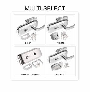 Güvenlik kolu kolu ile çerçevesiz cam kapı kilit çift yan anahtar kapı kilit seti - Product Image 6