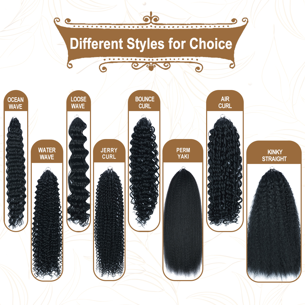 different styles for choice