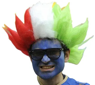 EK 2024 İtalya destekçisi çılgın peruk İtalyan peruk için futbol taraftarları