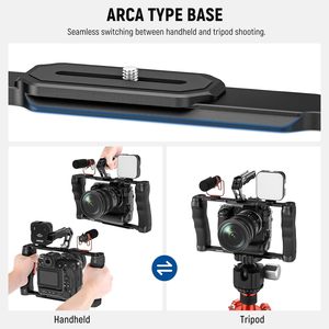 NEEWER Universal <strong>Camera</strong> Cage &amp; Top Handle with 3/8&quot; <strong>ARRI</strong> Locating Pins Kit Video Rig <strong>Camera</strong> Stabilizer with Dual Handgrips - Product Image 6