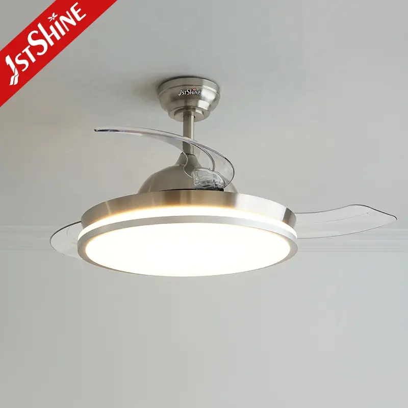 1stshine LED ventilatore da soffitto dimmerabile LED pale nascoste ventilatore da soffitto retrattile con luce e telecomando