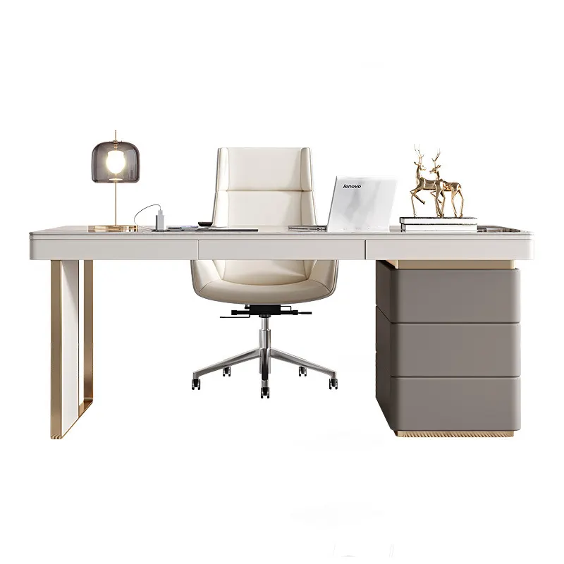 Home-Office-Schreibtisch im italienischen Stil Computer-Arbeitstisch Luxus-CEO Boss Modern Office Table Workstation