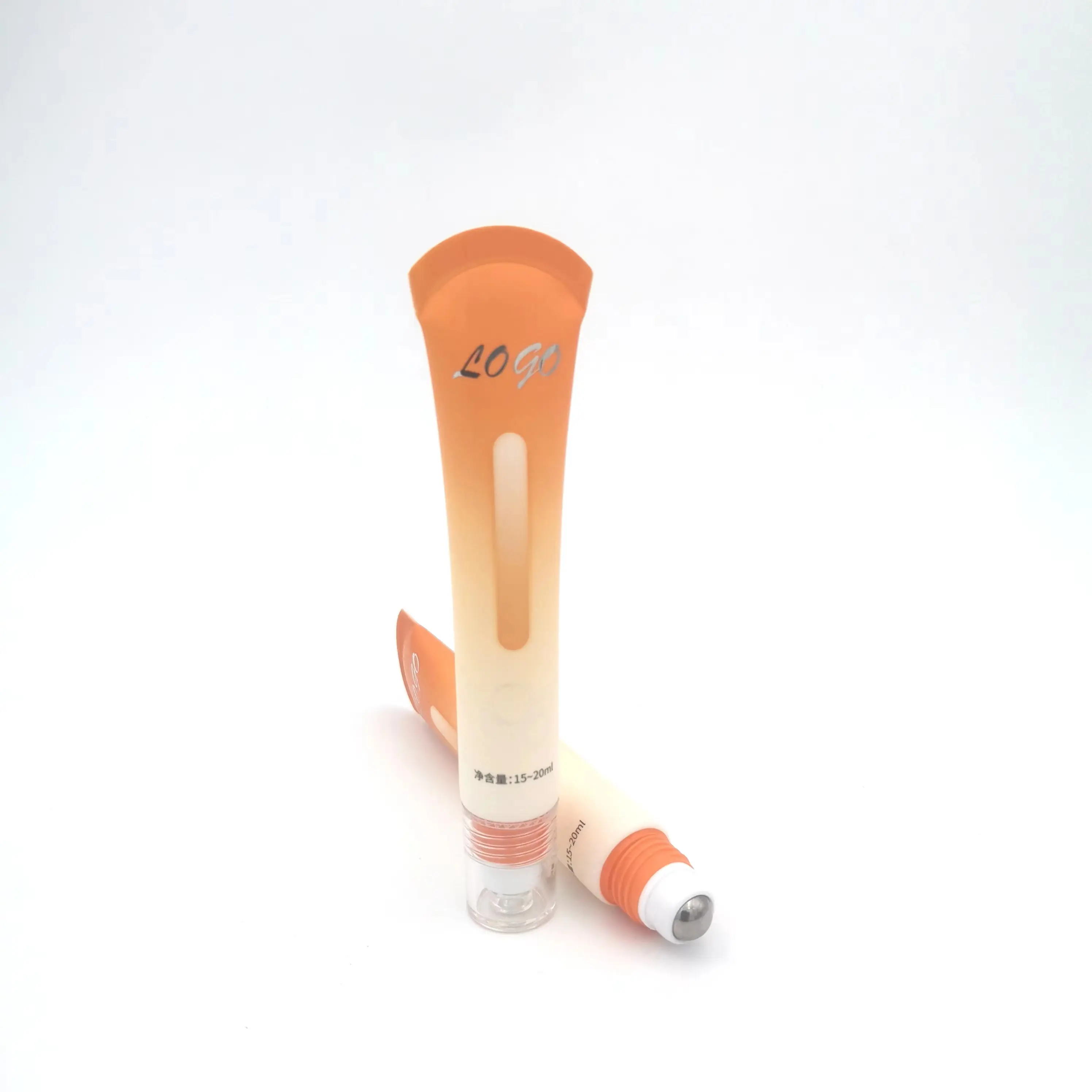 Модная пустая Массажная трубка с одним роликом под заказ, упакованная в трубку для крема для глаз