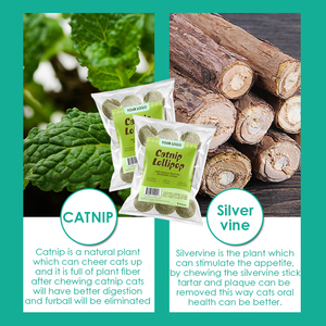 Etiqueta privada 6 en 1 Cat Chew Toy Catnip Lollipop Ball 100% Natural Matatabi Silvervine Catnip para gatos - Product Image 2