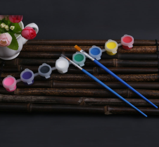 Pintura de acrílico de 8 colores con el cepillo 2PCs