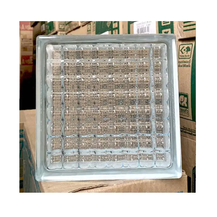 Bloque de vidrio hueco con patrón de líneas paralelas, cristal transparente, flotador bajo de hierro, bloque de vidrio, proveedor de fábrica, bloques de vidrio baratos