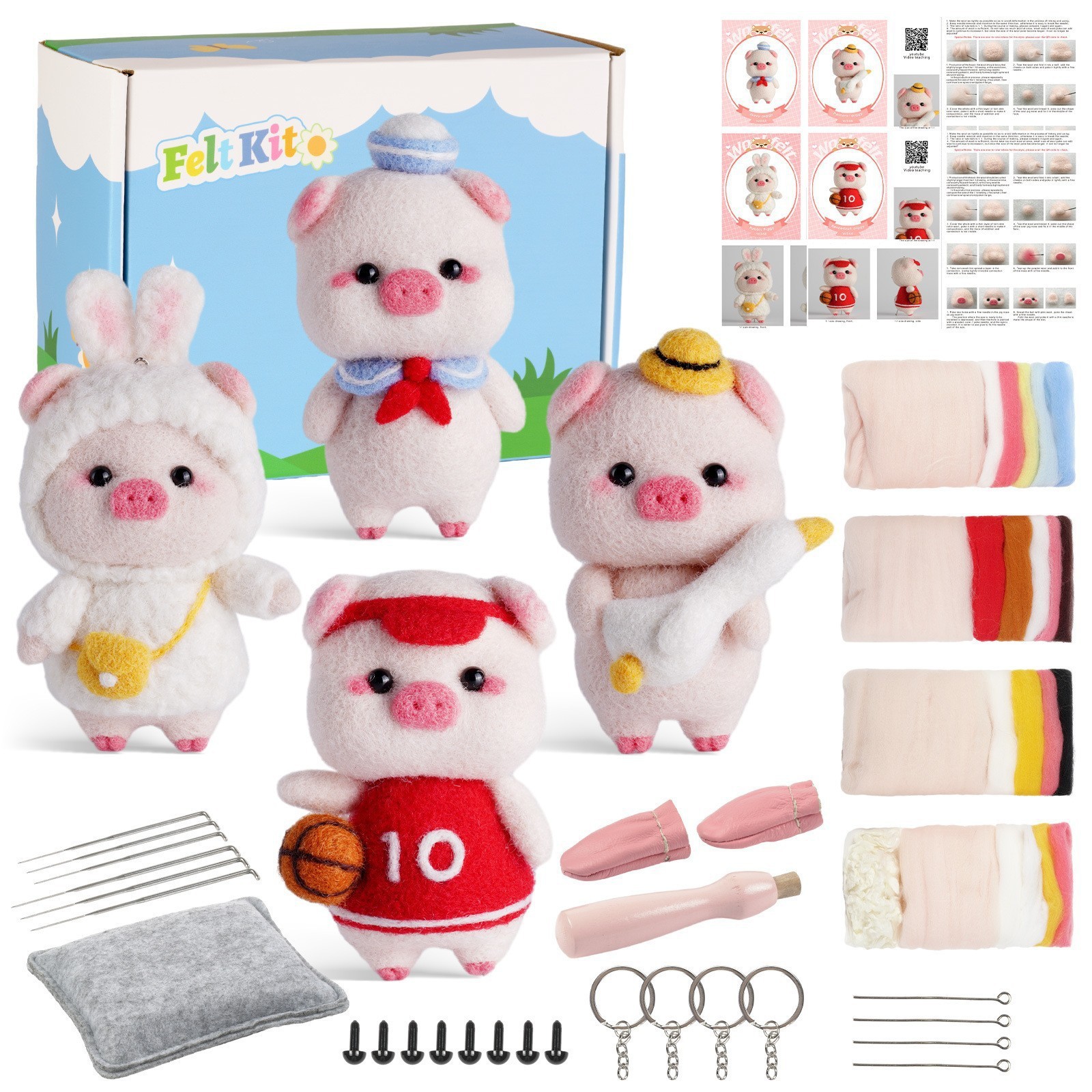 Kit di feltro per principianti suini * 4