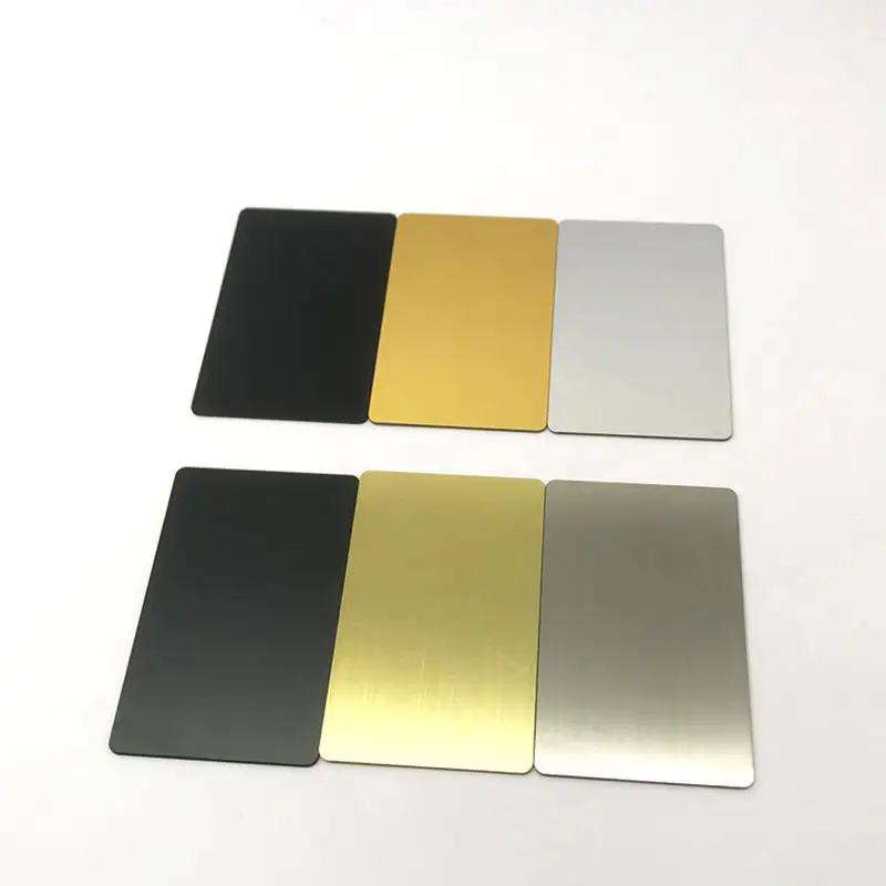 Campione gratuito nero oro opaco argento nfc hybrid metal card DIY hidden metal card per biglietto da visita