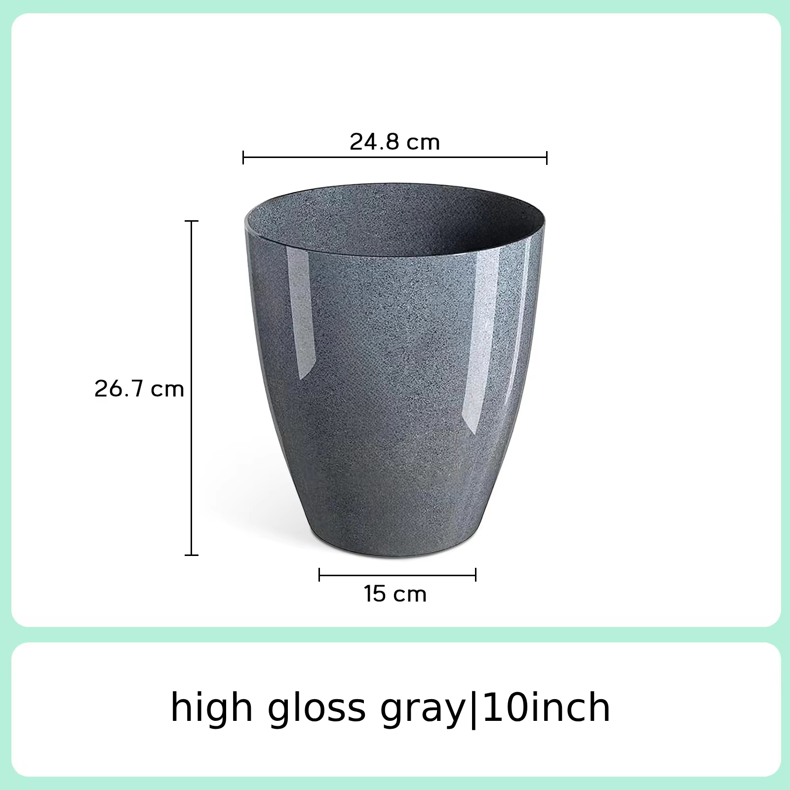 Gris brillant de 10 pouces