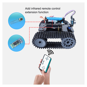 Fabrika OEM paletli tankı kodu robotlar uzaktan kumanda akıllı Robot araç kiti V2.0 IDE C + + programlama 328p robotik başlangıç kiti