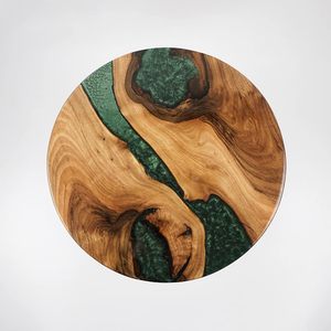 豪华客厅家具树脂核桃圆桌环氧茶几茶几 - Product Image 4