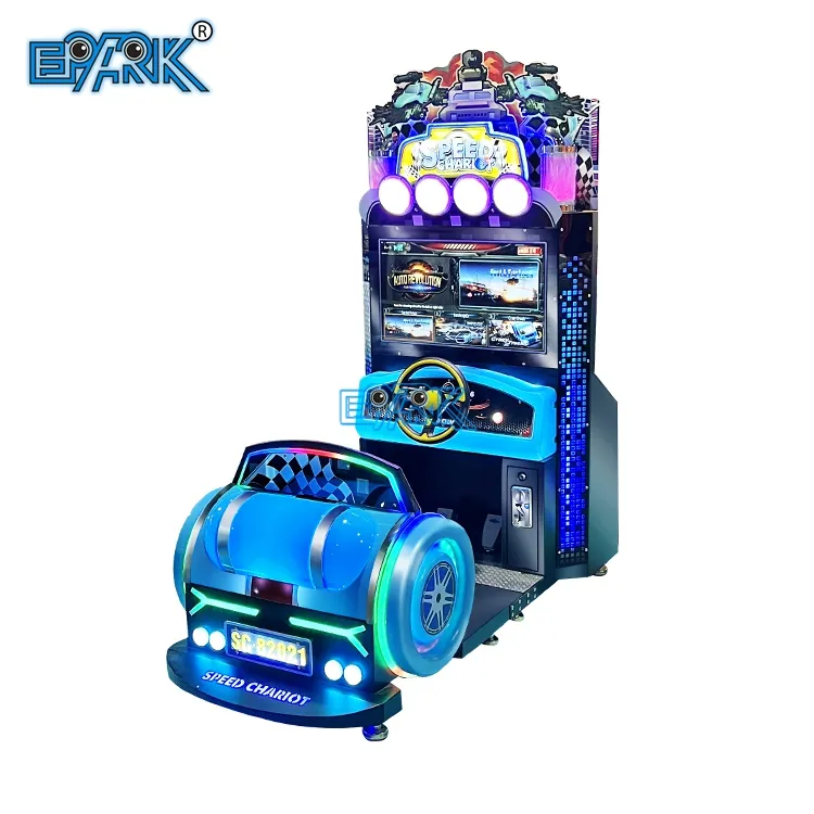 Nuevos juegos interactivos populares para padres e hijos Happy Crazy Dynamic Coin Operated Arcade Racing Game Machine para adultos