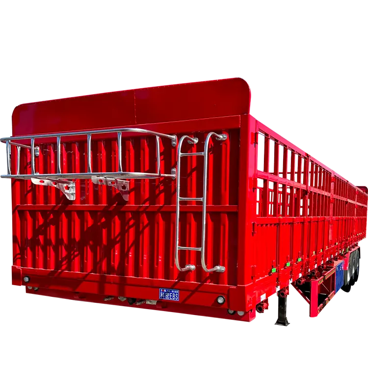 Çin tri-aks taşıma Flatbed yan duvar kamyon römork çit kargo yarı römork 50 ton satılık en kaliteli ucuz fiyat