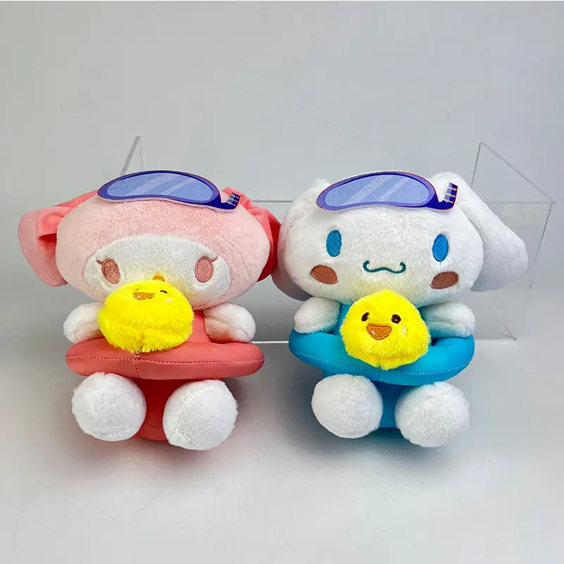 Bonecos de pelúcia melodia Kuromi, bonecos fofos de brinquedo infantil com personagens famosos de desenhos animados, brinquedos fofos para crianças, tamanho pequeno de 8 polegadas