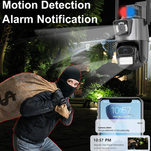 6MP 9MP projektör açık kablosuz 3 4 lens dome ptz cctv güvenlik çift lens kamera wifi IP ile insan hareket algılama siren - Product Image 6